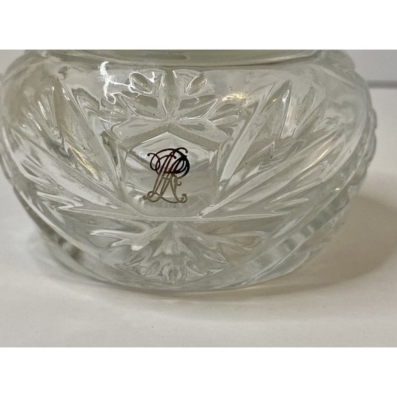 Vintage Vanity Powder Dresser Jar Dish with Brown Enamel Lid Scratching See Pics - Picture 10 of 12